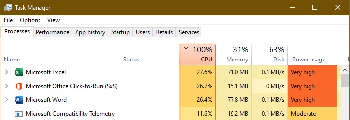 Office 2019 - OfficeClickToRun.exe CPU Usage Issue